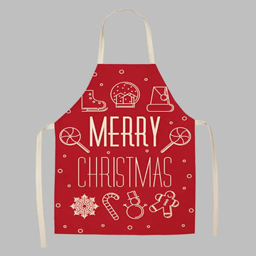 Christmas Holiday Decoration Linen Apron